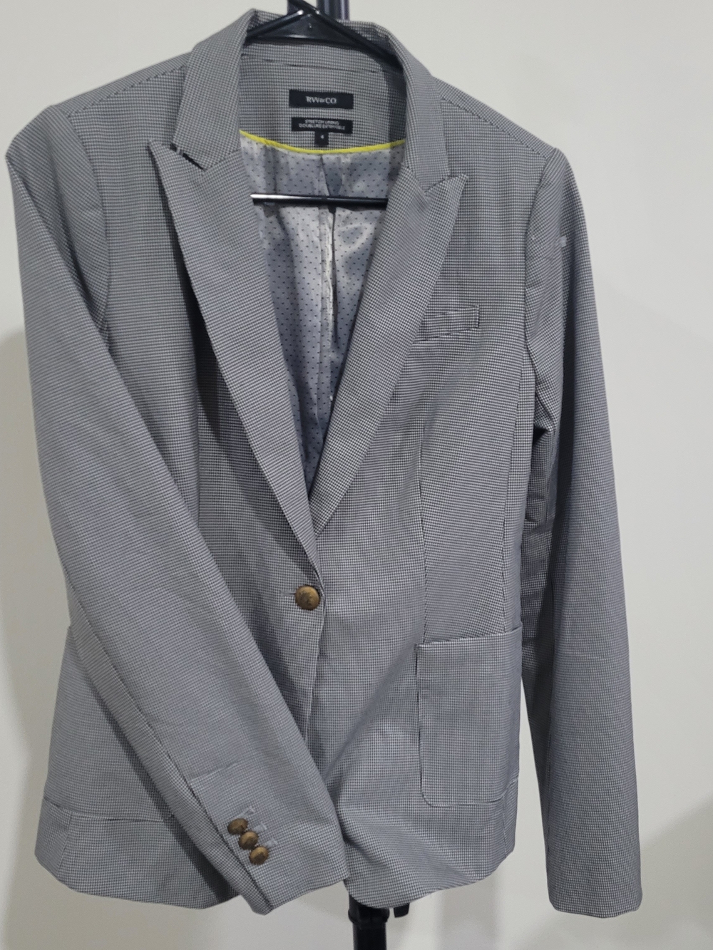 RW&CO. Grey Micro-Pattern Women’s Notch Lapel Blazer
